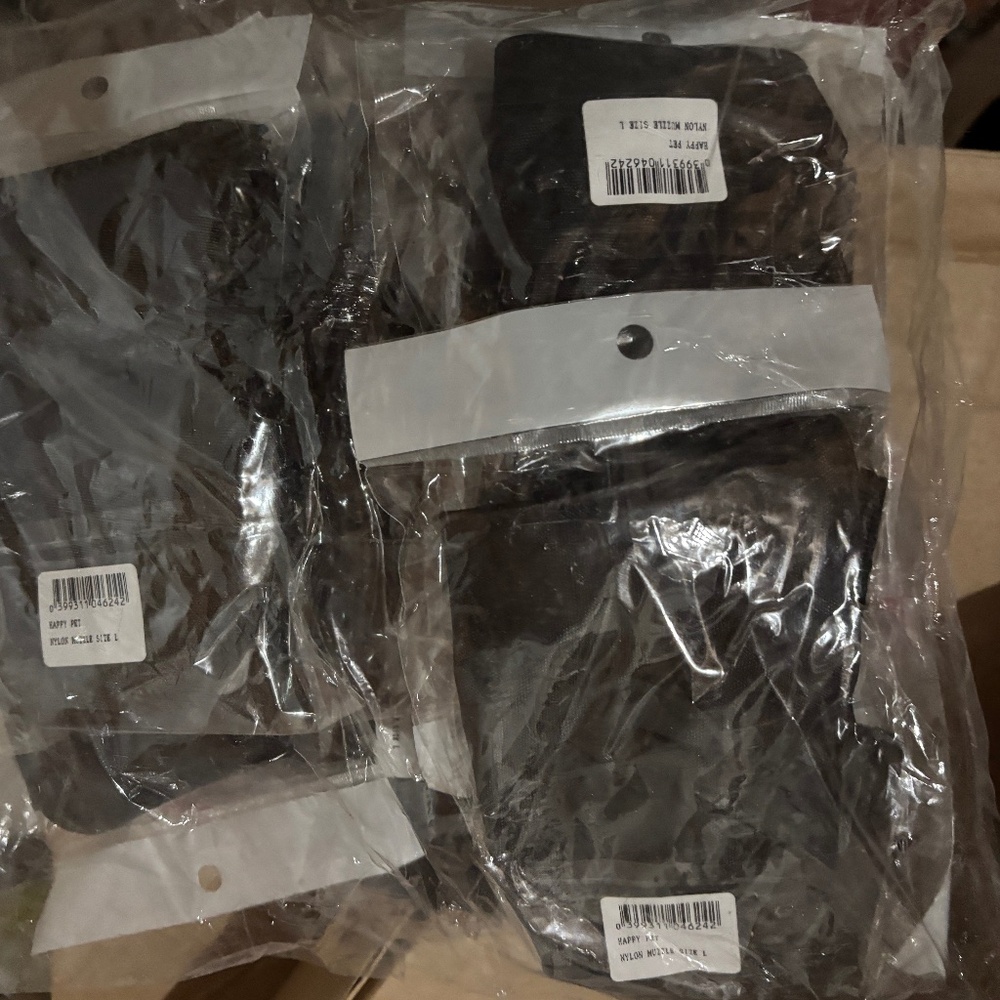Lot of 12 packages Large Breed dog muzzle quick fit Nylon black Slide on NEW